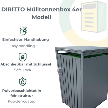 DIRITTO Mülltonnenbox 4er Modell