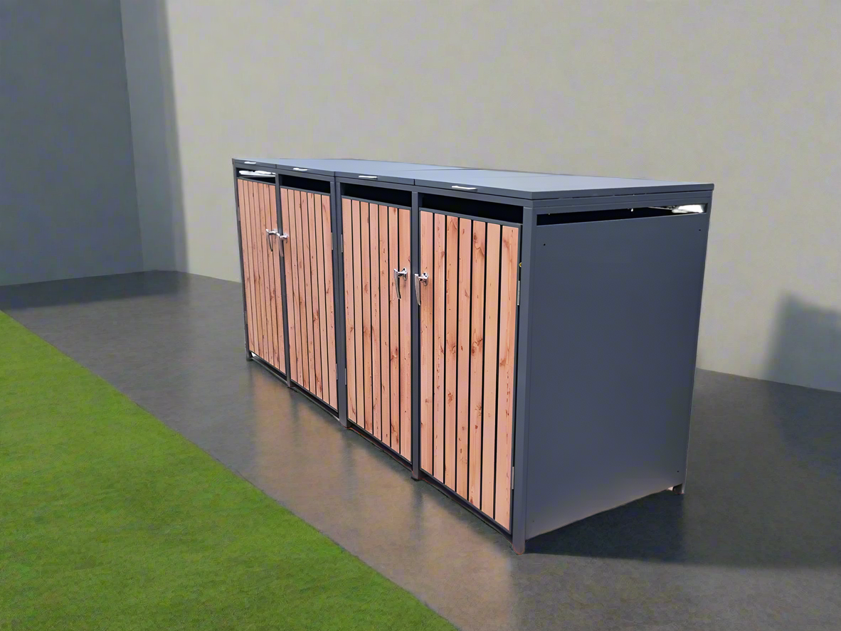 BOSCO Mülltonnenbox-Lärche Optik, 4er Modell