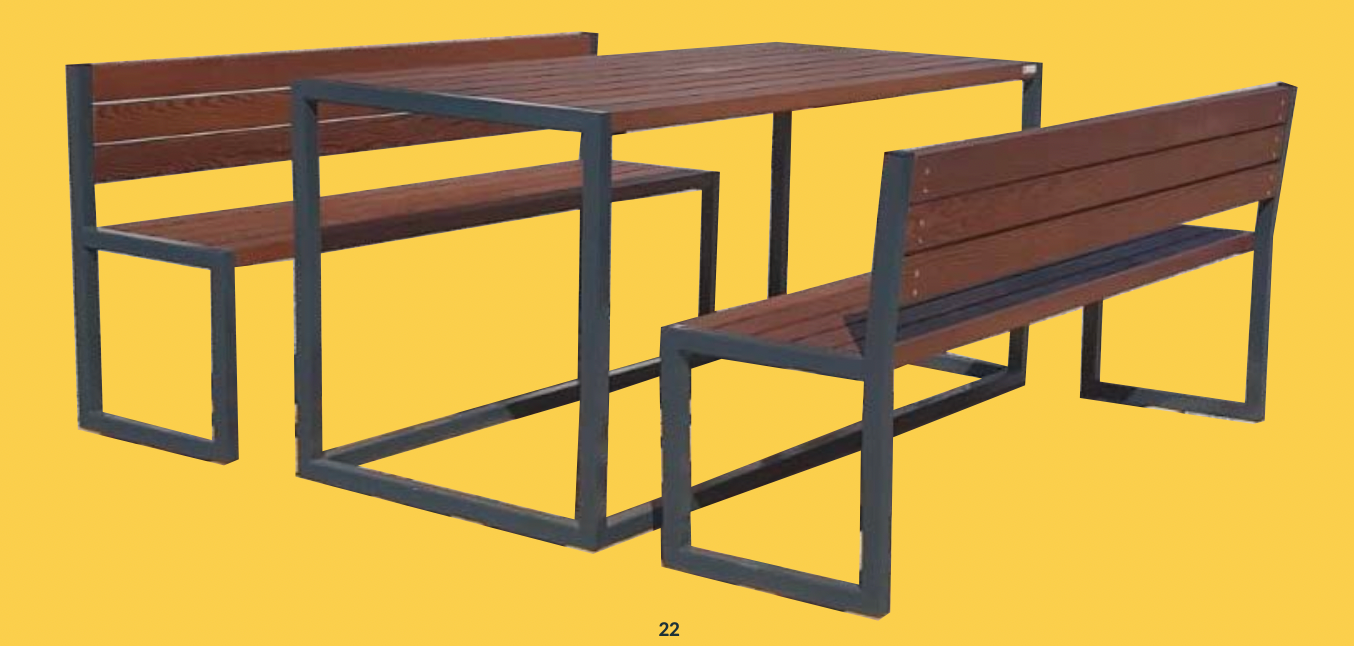 Designer Gartenset (Bänke mit Lehne)