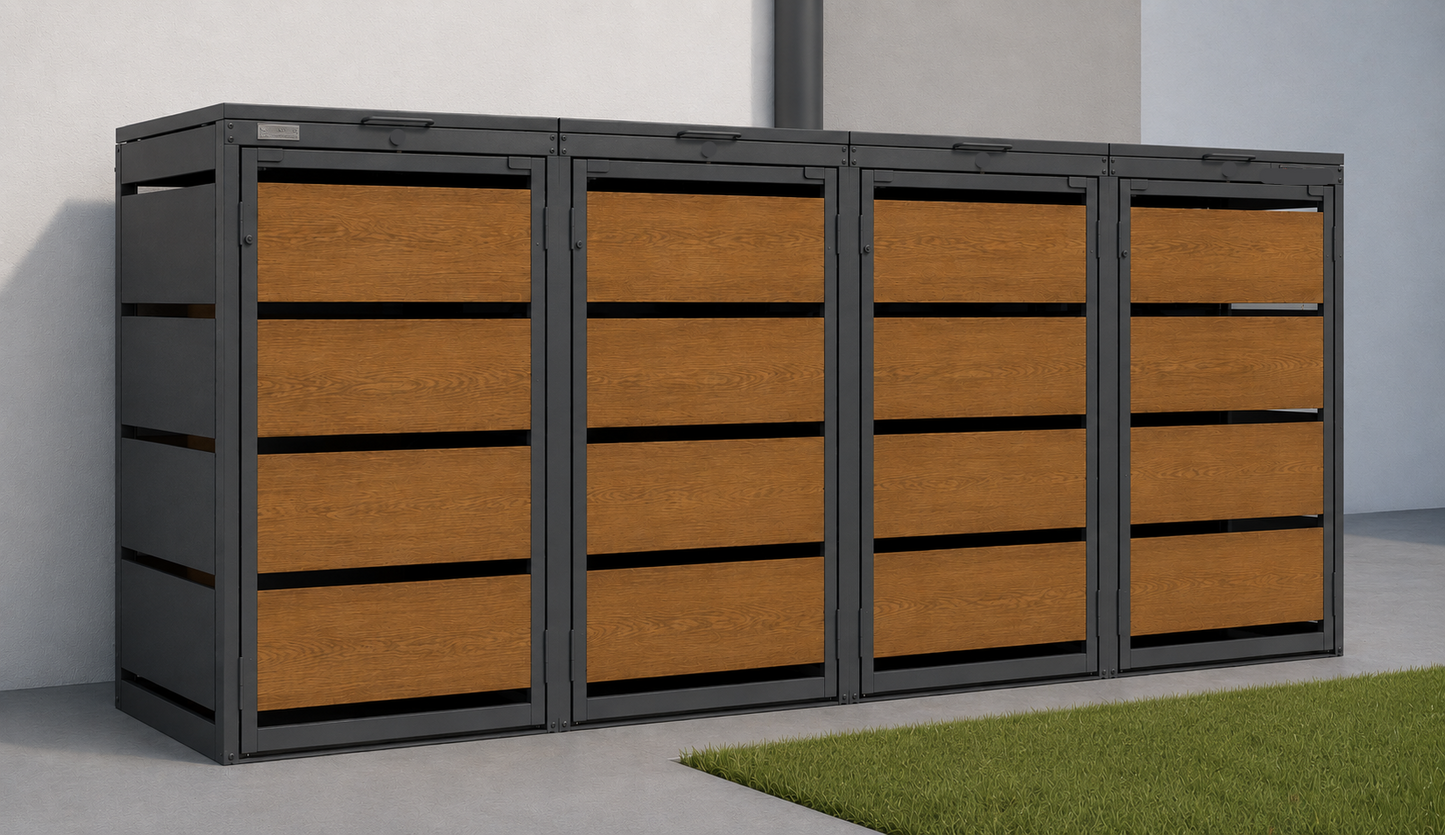 OBOX Oak 4er Mülltonnenbox DB 703