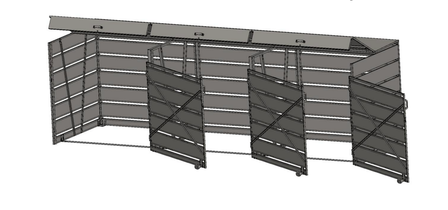 OBOX DIY 1100L Müllcontainerbox 3- 1100 L
