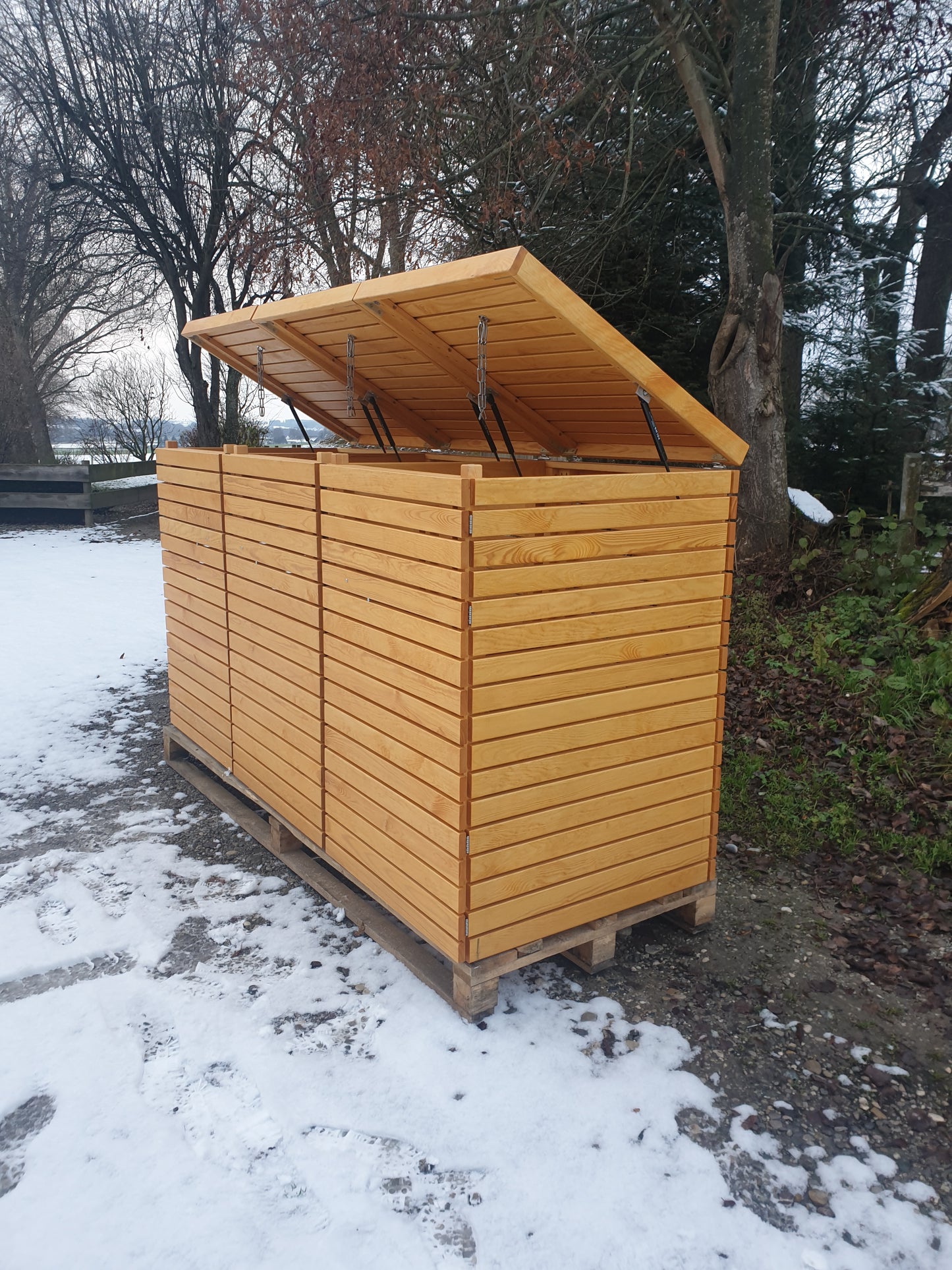 PREMIUM Edle 3er Holzbox mit Klappdach