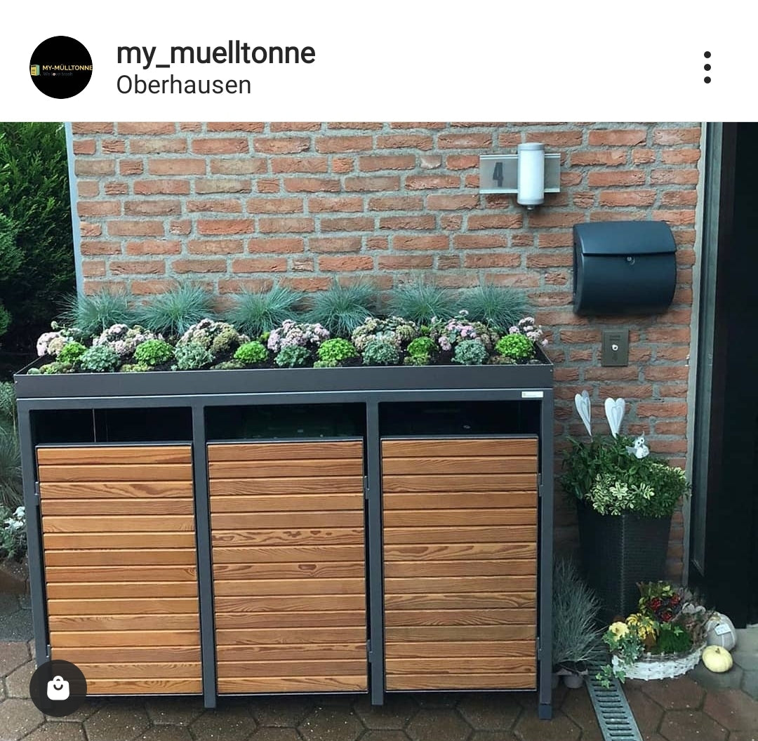 aufbewahrung mülltonnen Pflanzwanne Mülltonnenbox ALU Farbbeschichtet auf Maß – My Muelltonne