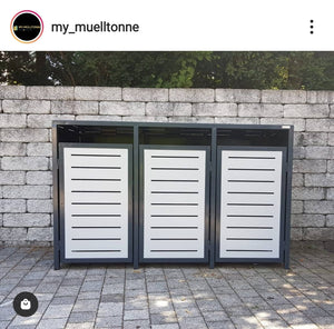 3er Premium Mülltonnenbox Metall