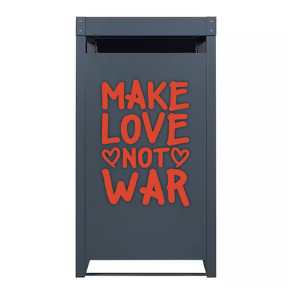 Statement Box Mülltonnenbox "Make Love Not War"