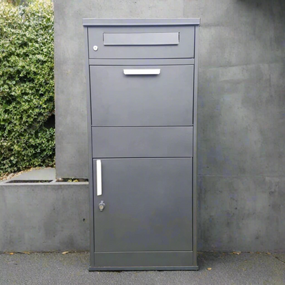 Paketkasten PREMIUM GREY, Paketbox mit extra Briefkasten