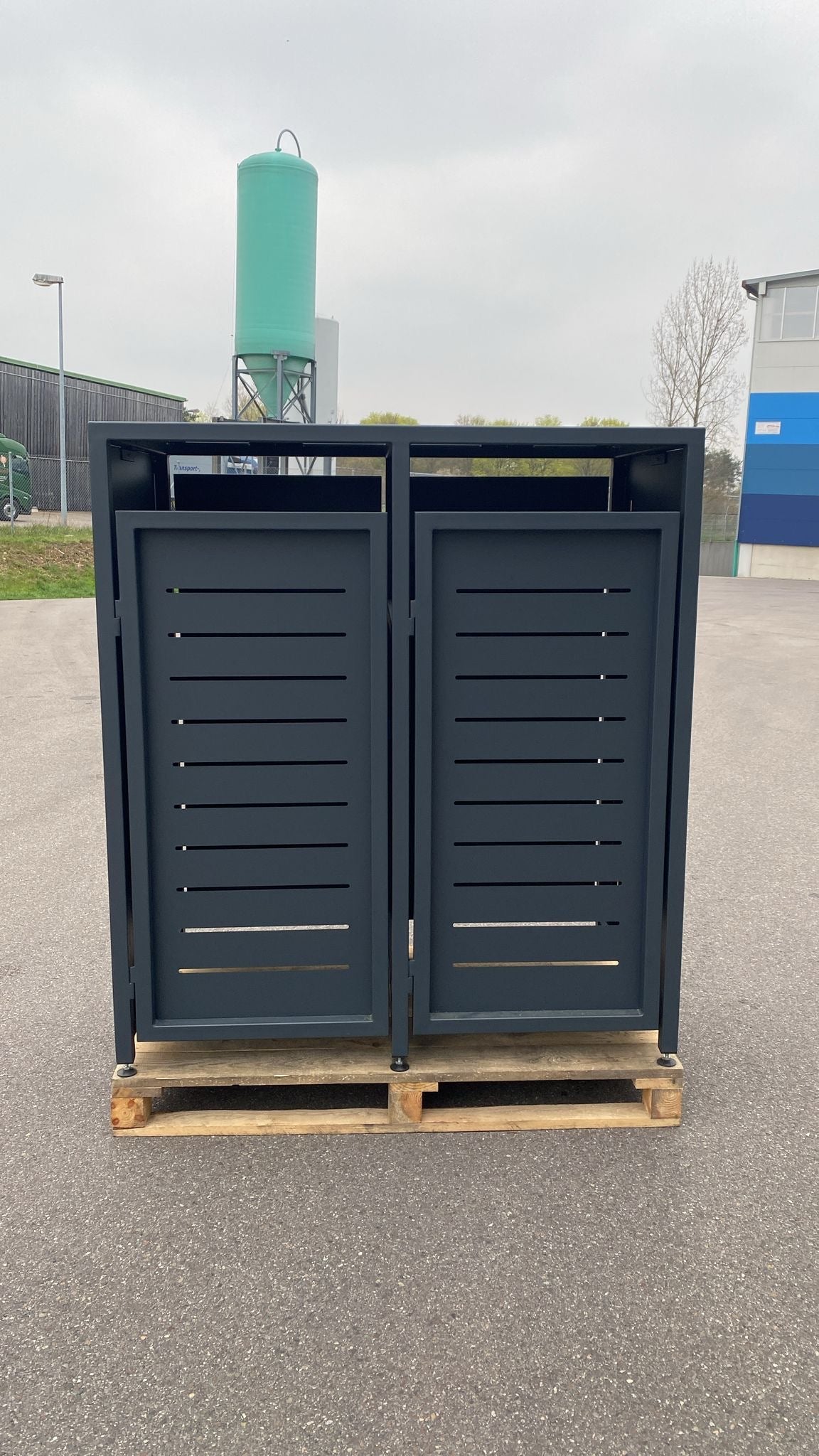LAGER- Doppeltür PREMIUM Design 2er Mülltonnenbox