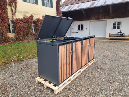 BOSCO Mülltonnenbox-Lärche Optik, 4er Modell