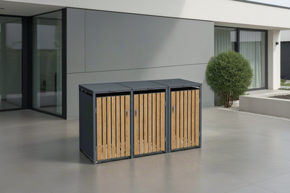 BOSCO Mülltonnenbox-Lärche Optik, 3er Modell