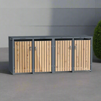 BOSCO Mülltonnenbox-Lärche Optik, 4er Modell