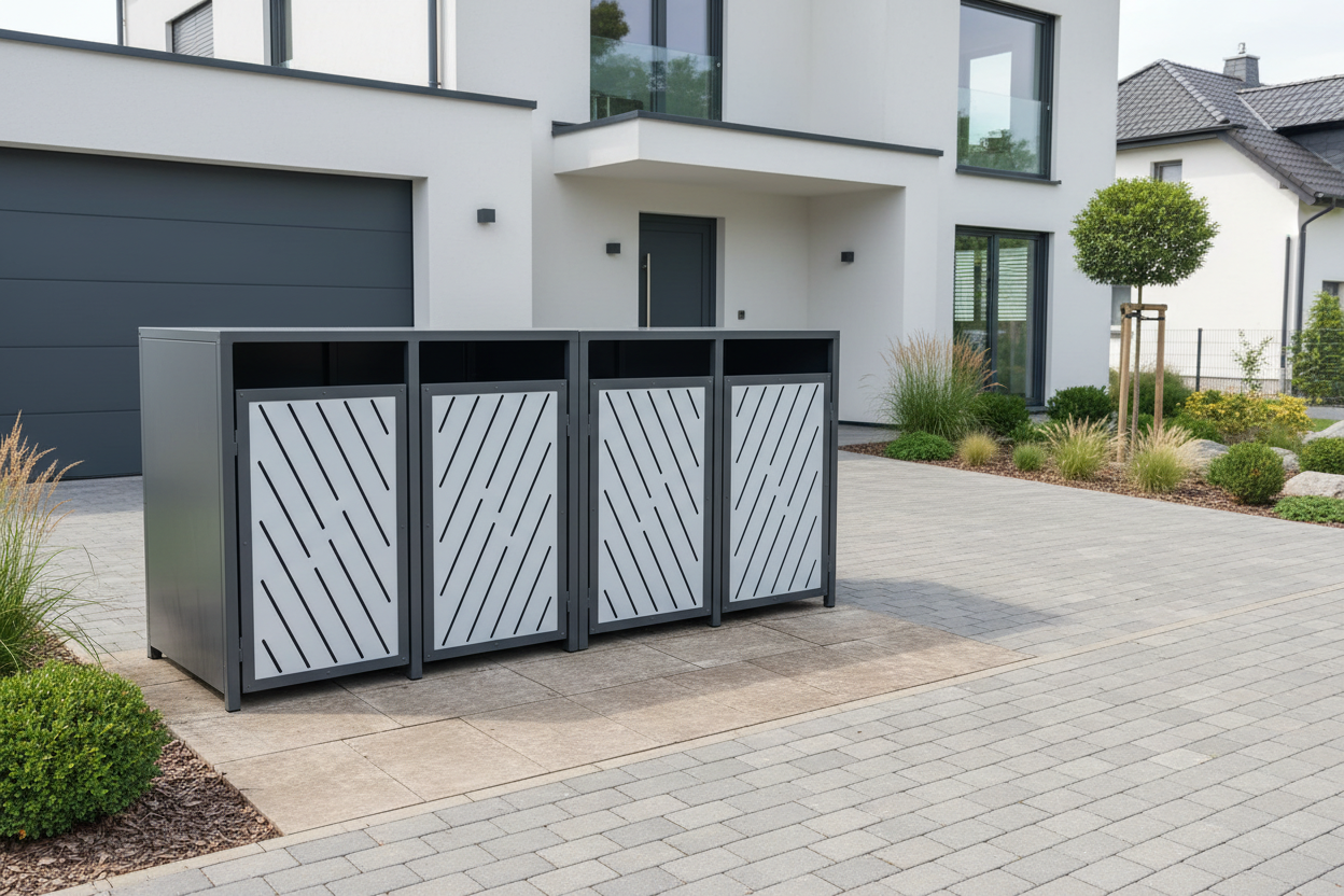 PREMIUM Metall 4er Mülltonnenbox