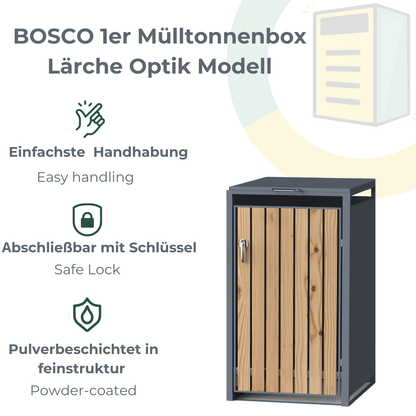 BOSCO Mülltonnenbox-Lärche Optik, 1er Modell