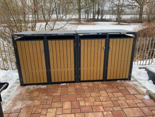 BOSCO Mülltonnenbox-Lärche Optik, 4er Modell