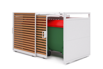 STYLEOUT® R LINIS 1100 – Premium-Müllcontainerbox aus Aluminium RAL 9006