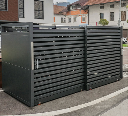 STYLEOUT® R LINIS 1100 – Premium-Müllcontainerbox aus Aluminium RAL 7016 RAL 7016 RAL 7016