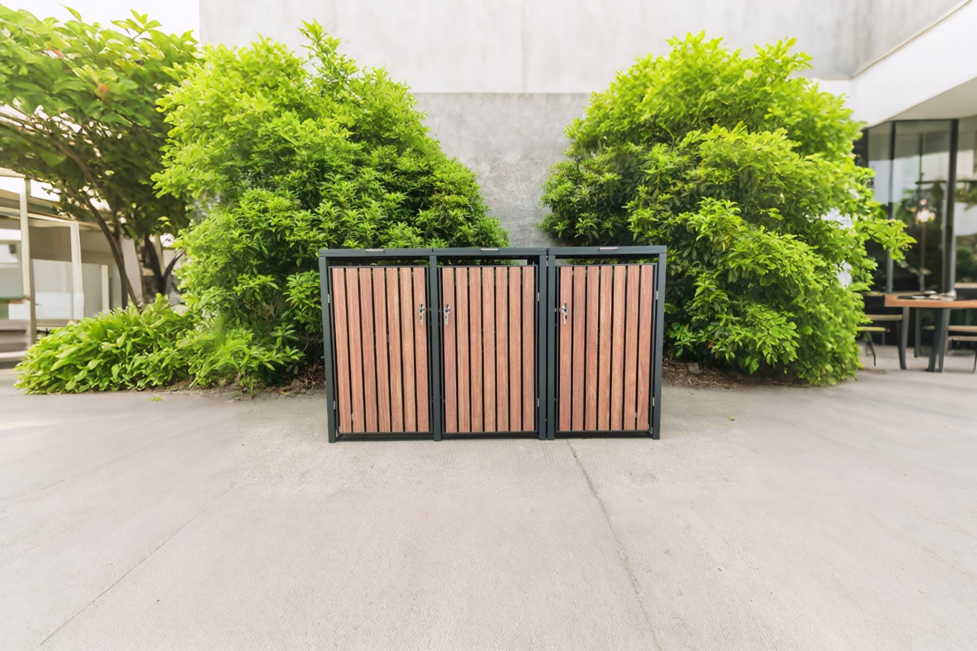 3er Mülltonnenbox Bosco Nussbaum 