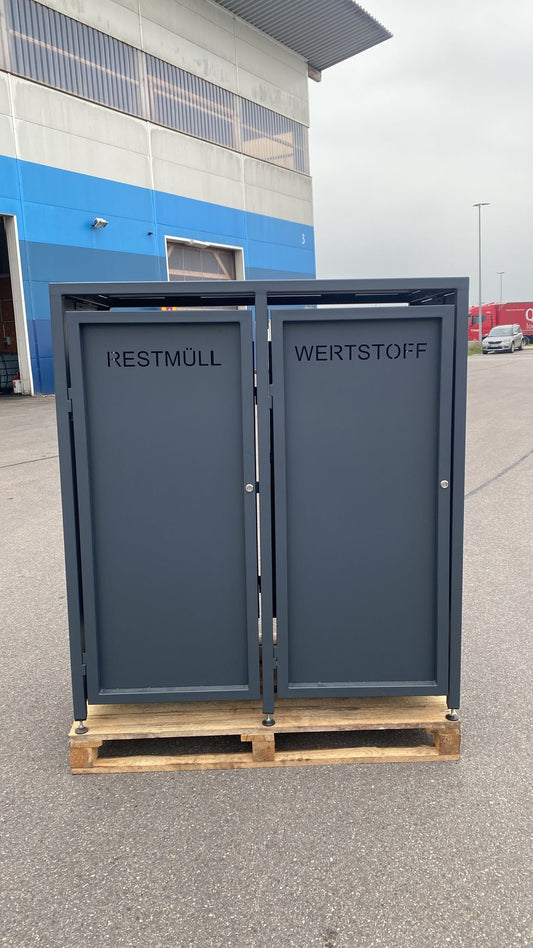 LAGER- Doppeltür PREMIUM Design 2er Mülltonnenbox