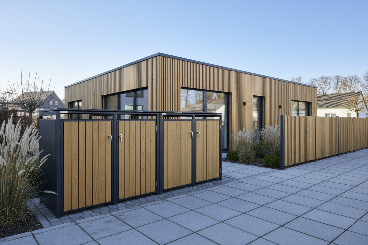 BOSCO Mülltonnenbox-Lärche Optik, 4er Modell