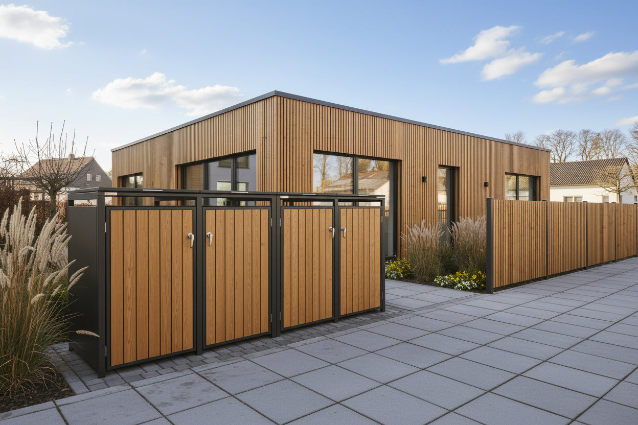 BOSCO Mülltonnenbox-Lärche Optik, 4er Modell