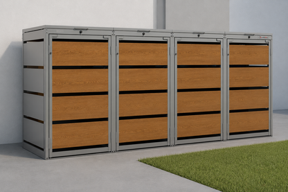 OBOX Oak 4er Mülltonnenbox RAL 9007