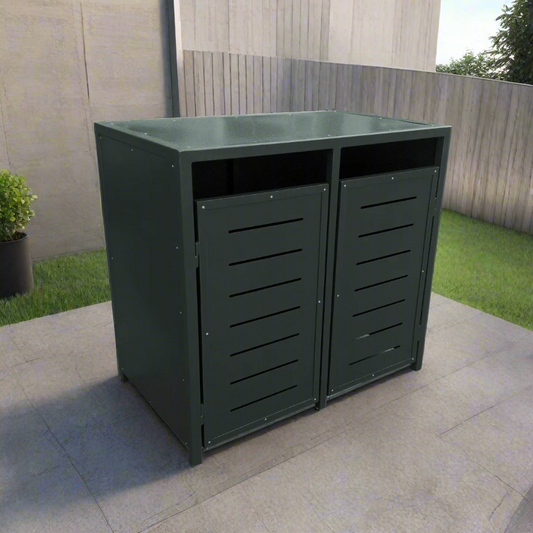 <tc>PREMIUM Metal garbage bin box for 2</tc>