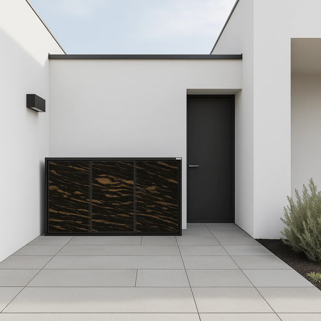 PREMIUM GRANIT Mülltonnenbox mit Schiebetüren – Für höchste Ansprüche