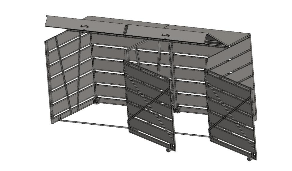 OBOX DIY 1100L Müllcontainerbox 2- 1100 L