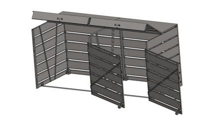 OBOX DIY 1100L Müllcontainerbox 2- 1100 L