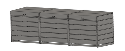 OBOX DIY 1100L Müllcontainerbox RAL 9006 3- 1100 L