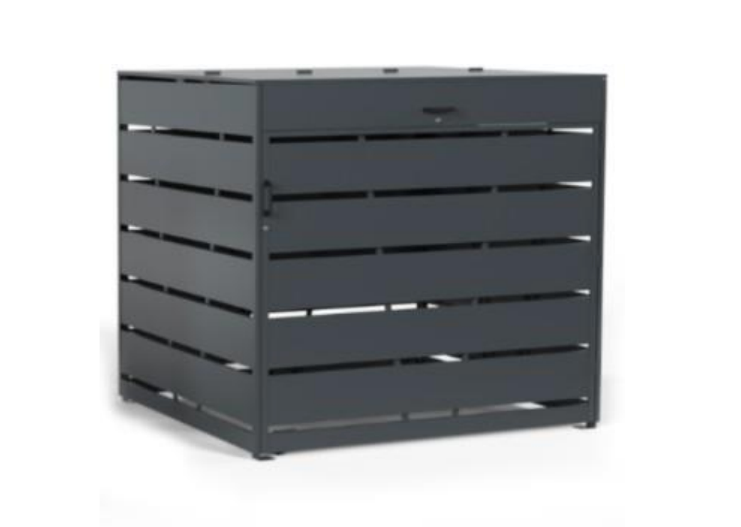 OBOX DIY 1100L Müllcontainerbox RAL 7016 1- 1100 L