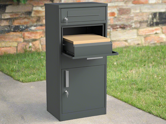 <tc>Parcel box PREMIUM GRAY, parcel box with extra mailbox, fully assembled!</tc>