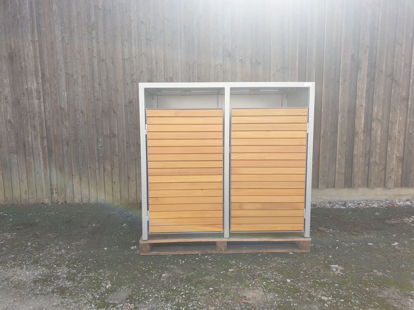 PREMIUM ξύλινο κουτί 2 δοχείων με ξύλινες πόρτες