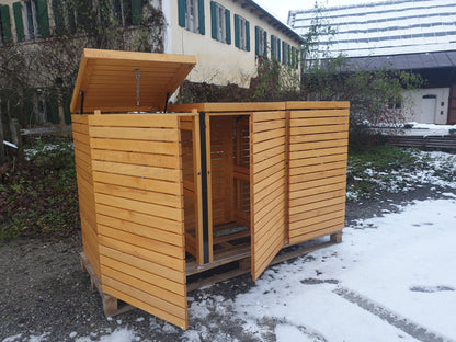 PREMIUM Edle 3er Holzbox mit Klappdach