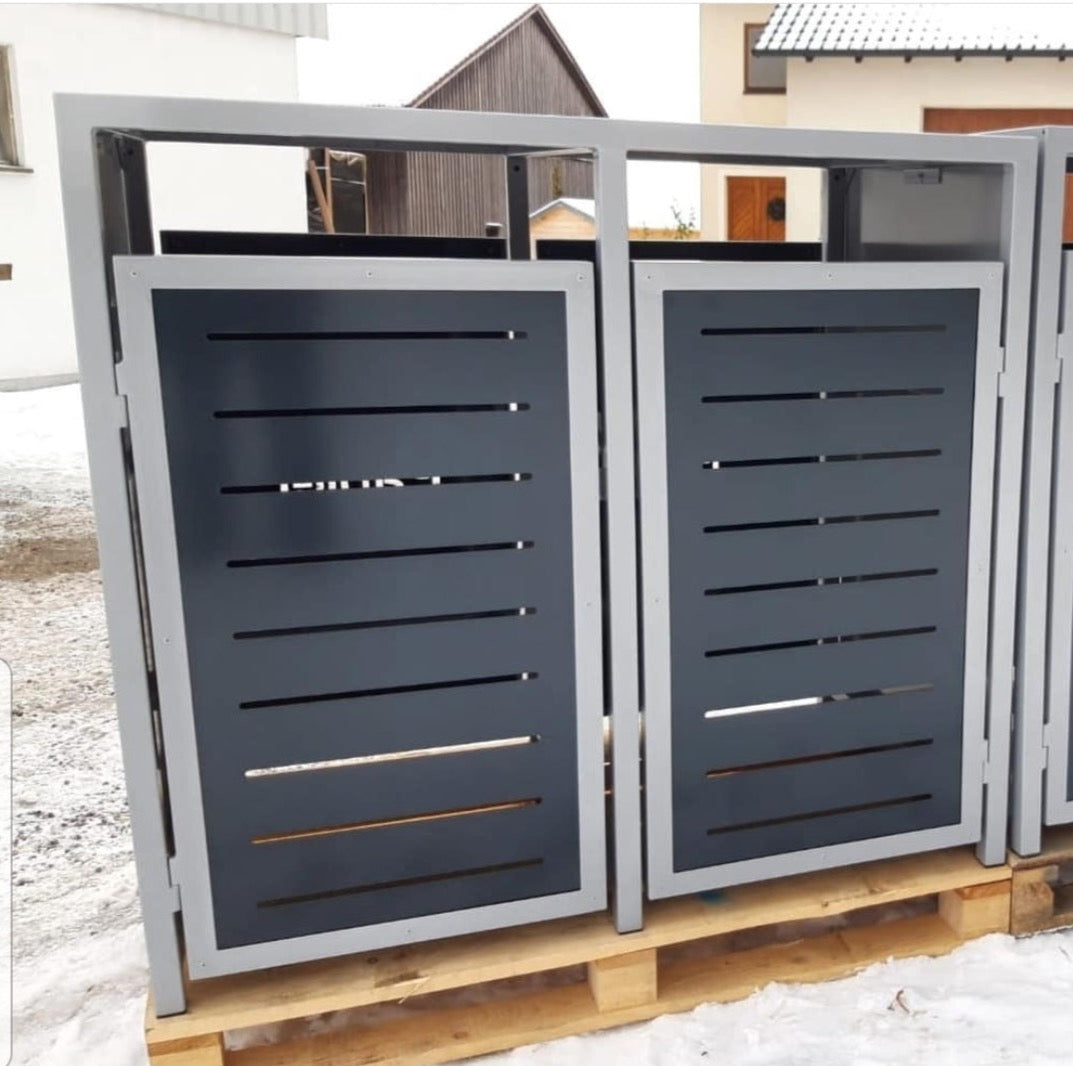2door PREMIUM metal garbage bin box My Muelltonne