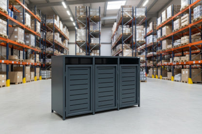 LAGER - PREMIUM Design 3er Mülltonnenbox