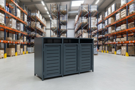 LAGER - PREMIUM Design 3er Mülltonnenbox