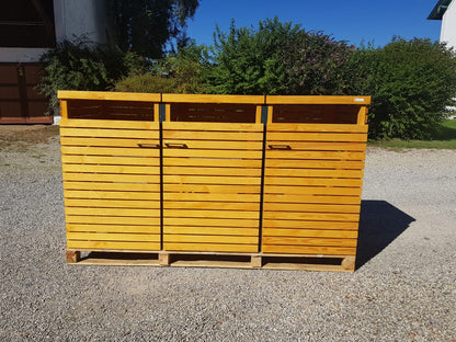 Vollholzbox , Holzbox , 3er Holzbox,Holz Mülltonnenbox,Mülltonnenbox