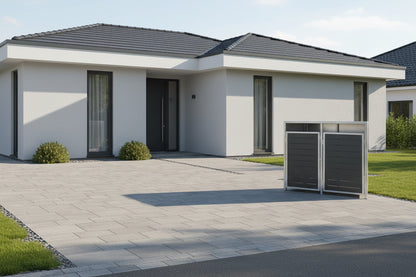 PREMIUM Zink 2er Mülltonnenbox DB 703 gerade Schlitze