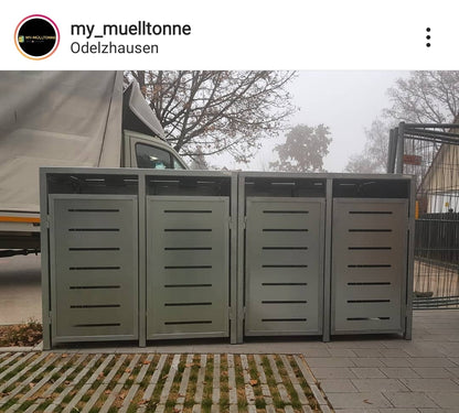 PREMIUM Zink 4er Mülltonnenbox