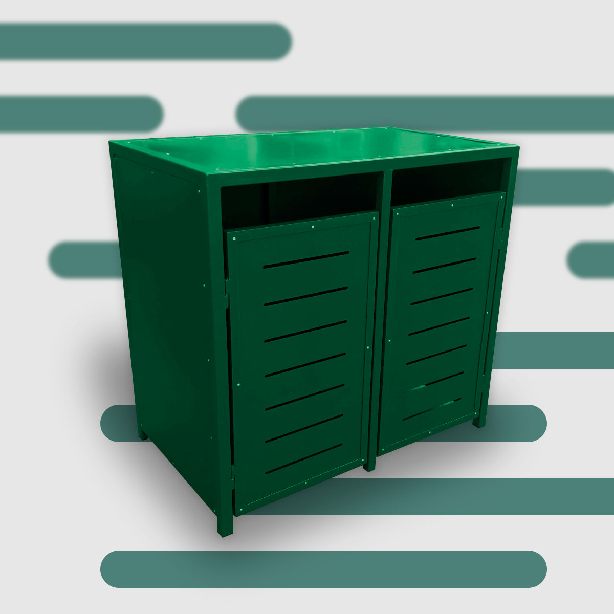 <tc>PREMIUM Metal garbage bin box for 2</tc>